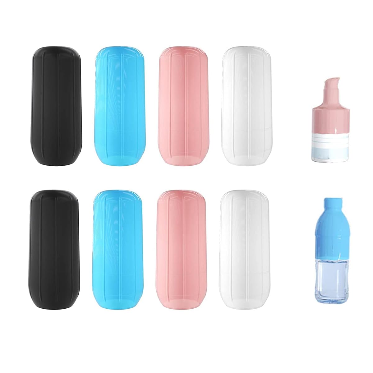 MAYCREATE Leak Proof Travel Container Sleeves 8 Pcs for Toiletries with Elastic Silicone | Reusable Covers for Bottles