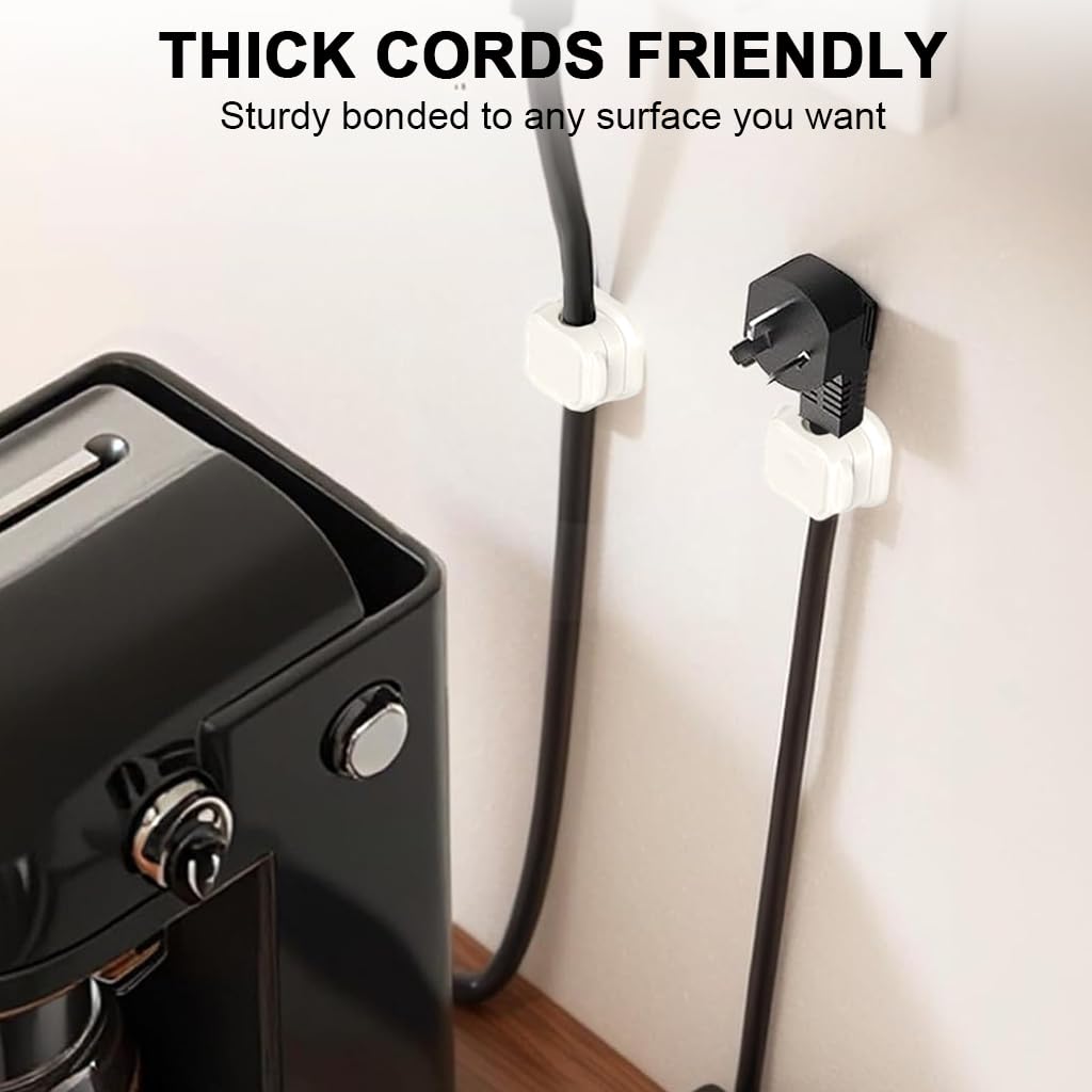 ZORBES Magnetic Cable Clip Organizer 6 Pcs for Desk and Car with Self Adhesive Base | ABS Cord Holder for Home and Office