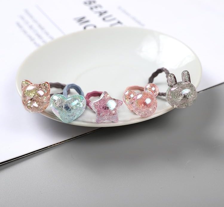 ZIBUYU Kids Rubber Bands for Girls with 10 Lovely Styles | 40PCS Elastic Hair Ties