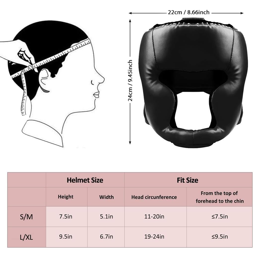 Optifit Boxing Headgear for Training and Sparring with Thick Sponge Padding | PU Leather for Teens and Adults