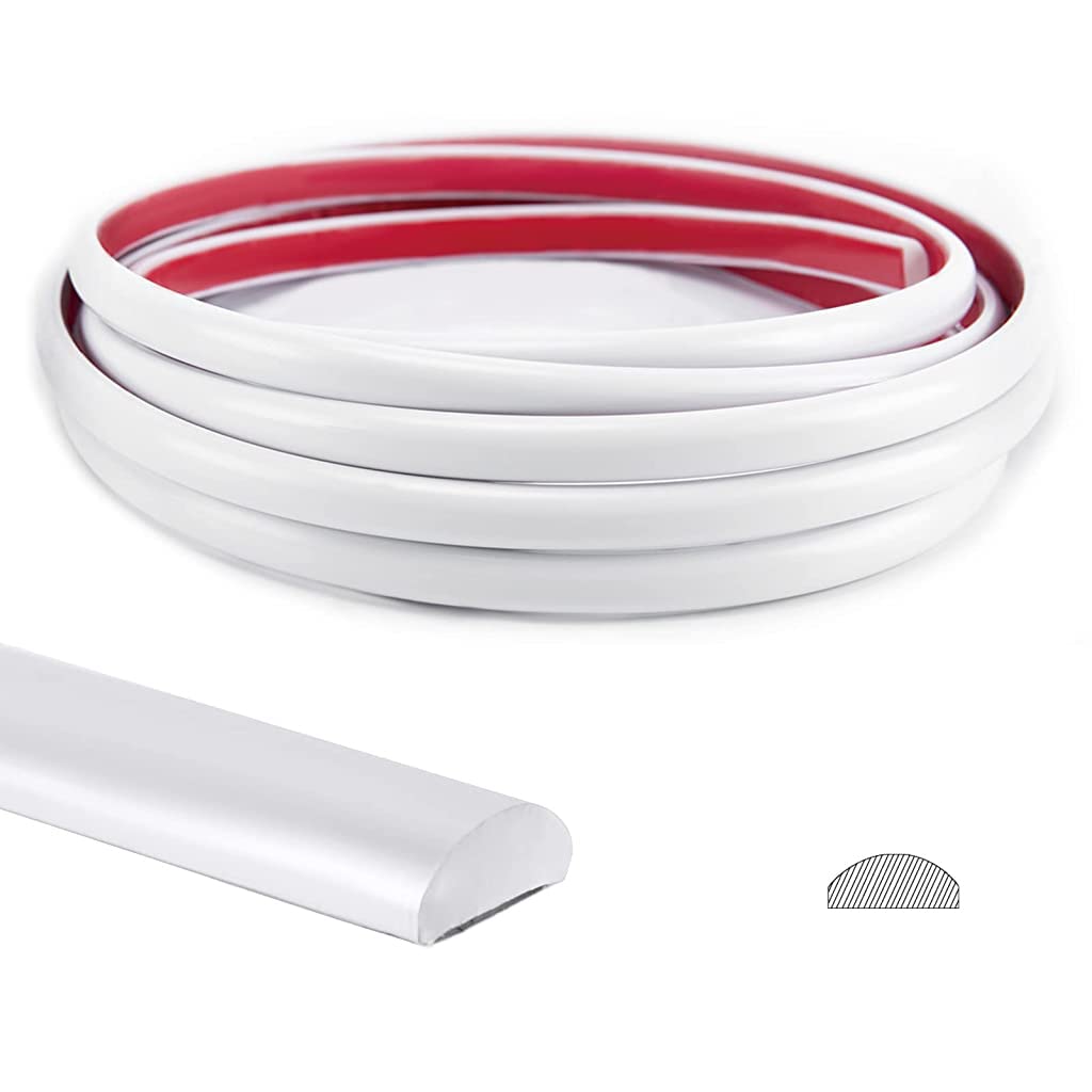 HASTHIP Wall Sticker Trim for Kitchen Backsplash and Tile Edges featuring Self-Adhesive PVC | 10 Ft White Peel and Stick Baseboard