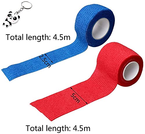 Qpets® 9 Pcs Crepe Bandage Tattoo Grip Nail Finger Protection Wrap Non Woven Self Adhesive Strong Elastic Cohesive Kinesiology Tape Set X 3