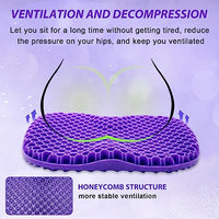 STHIRA® Car Seat Cushion for Chair, Gel Seat Cushion Breathable Gel Car Seat Cushion Hive Seat Cushion Seat Booster Pad Booster Cushion for Car Seat, Chair, All Season Use 3D Gel Cooling Seat Cushion Purple