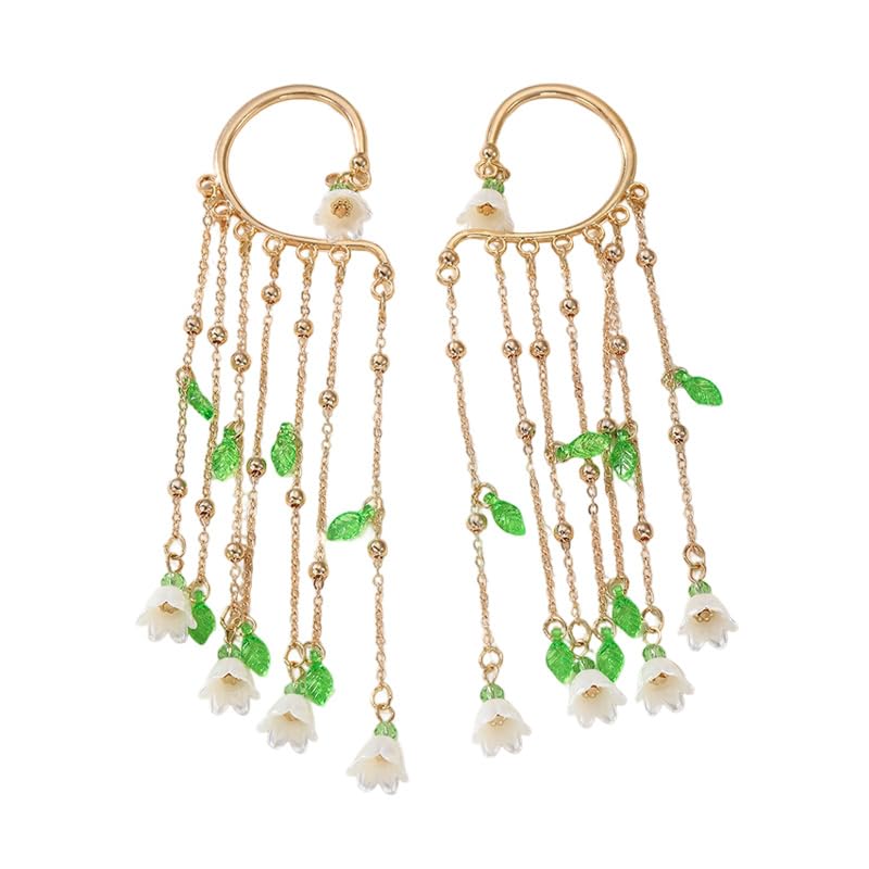 SANNIDHI® Elf Ear Cuffs Gold Pointed Fairy Elven OwMell Handcraft Cosplay Fantasy Costume Bridal Earrings for Non Pierced Ears