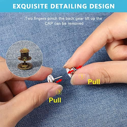 SANNIDHI Adjustable Waist Buckle for Jeans and Pants featuring Pearl Daisy Button Pins Set of 4