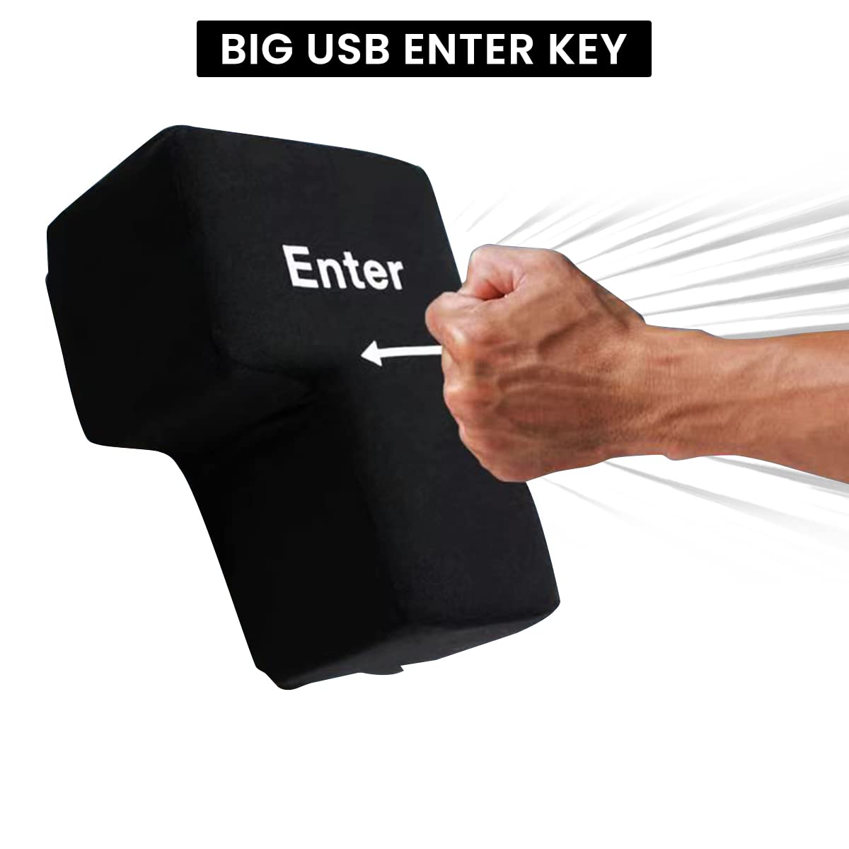 ZORBES Large USB Enter Key Fun Stress Relief Toy Cushion for Office Soft 'Enter' Key Plug and Play Practical Gift Stress Relief Toy