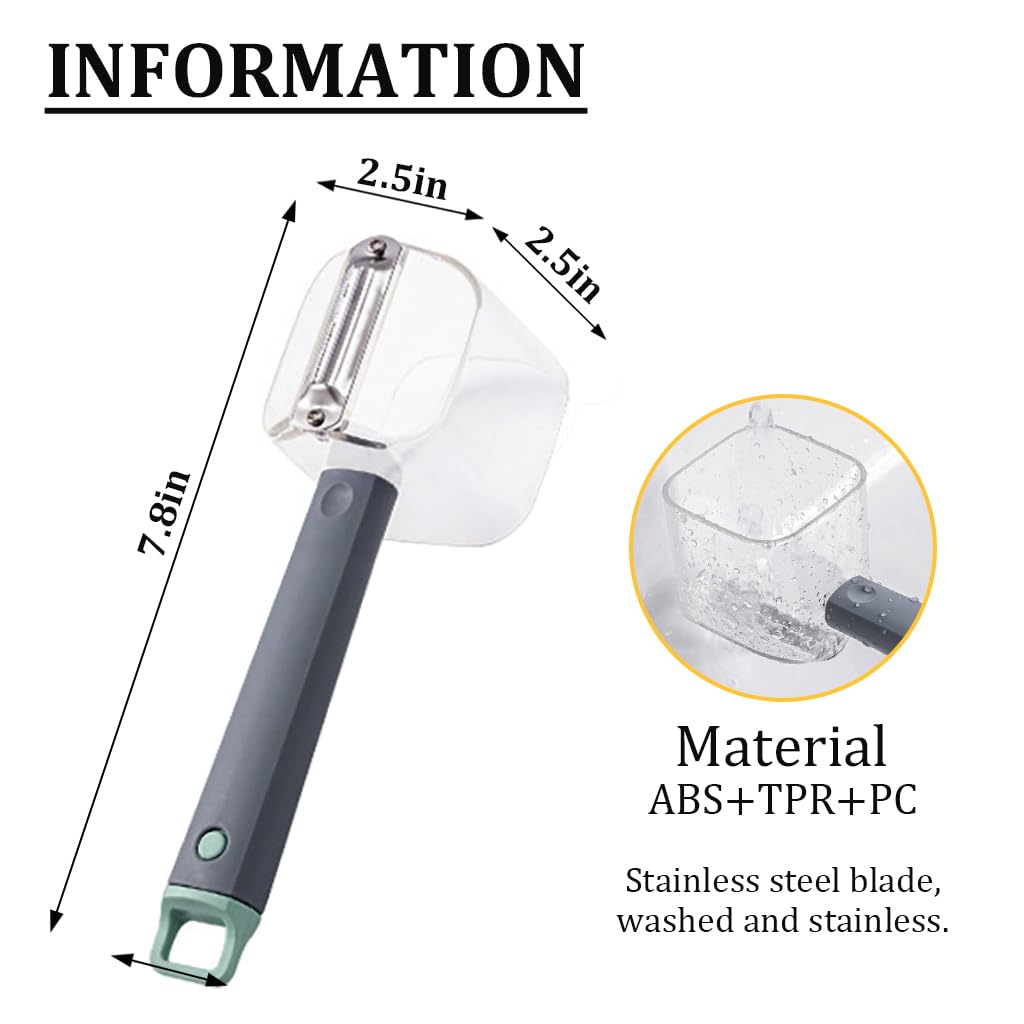 HASTHIP Kitchen Peeler for Fruits and Vegetables with Peel Collection Bin and Ergonomic Handle