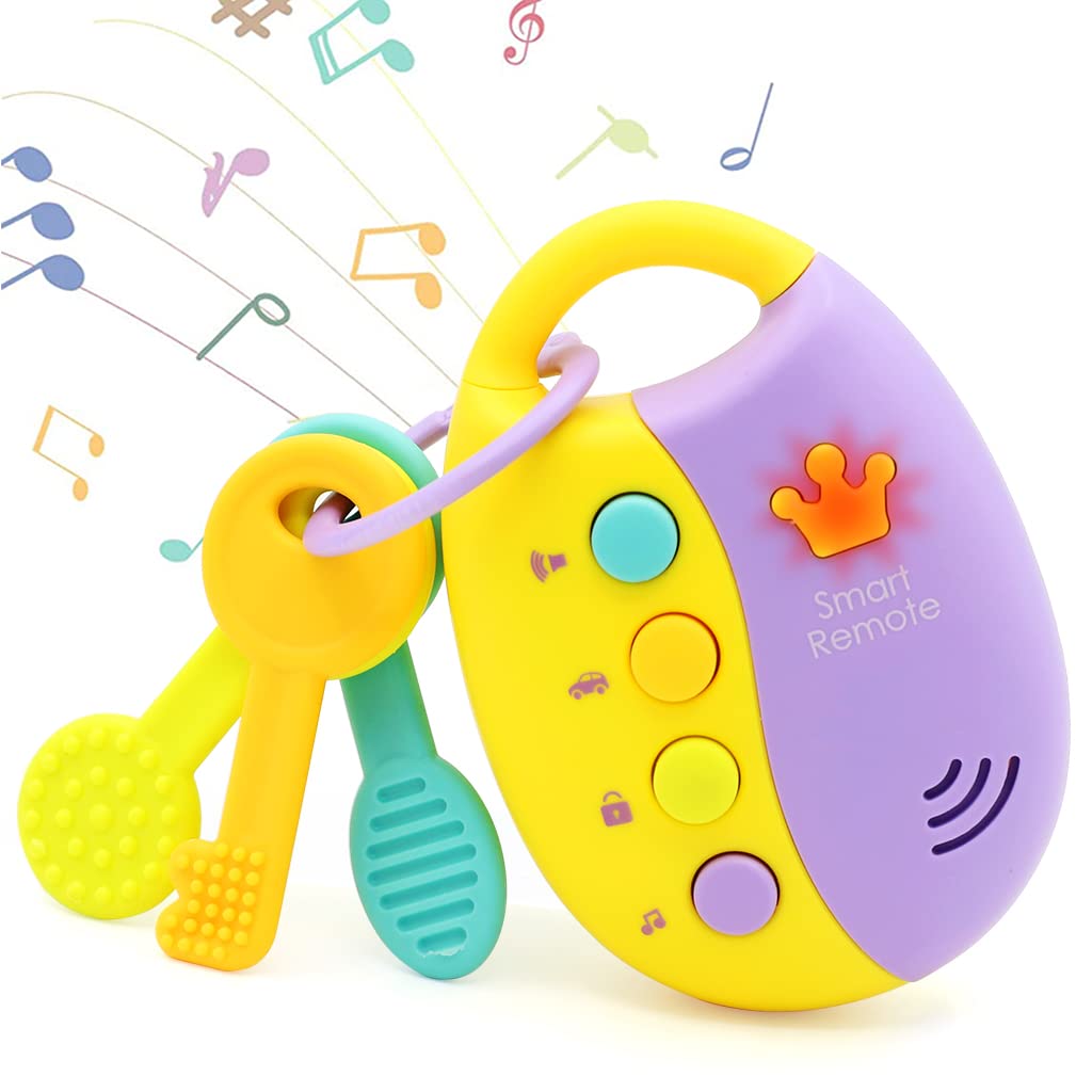 PATPAT Musical Smart Remote Key Toy for Babies with 12 Melodies and Lights | BPA‑Free Teether Keys