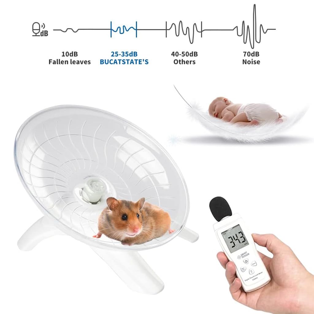 Qpets Hamster Running Wheel for Small and Large Breeds with Silent Tilting Disk | 7 in Exercise Toy