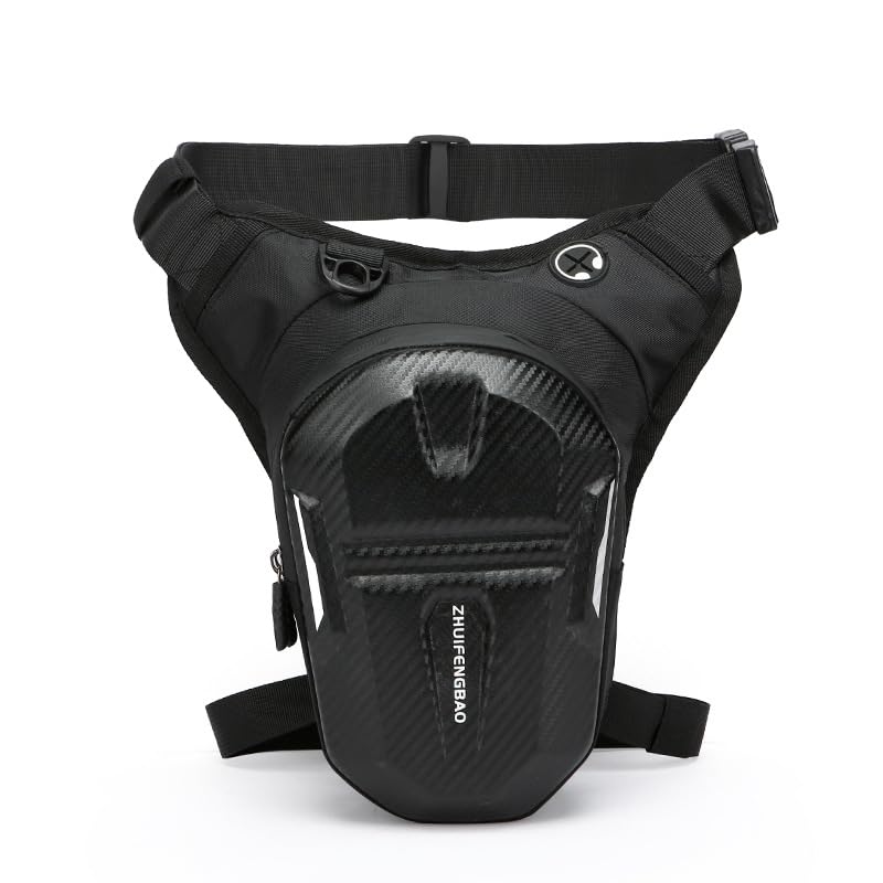 STHIRA® Motorcycle Waist Drop Leg Bag -Waterproof Hard Shell Storage Bag Double Layer Zippered Waist Leg