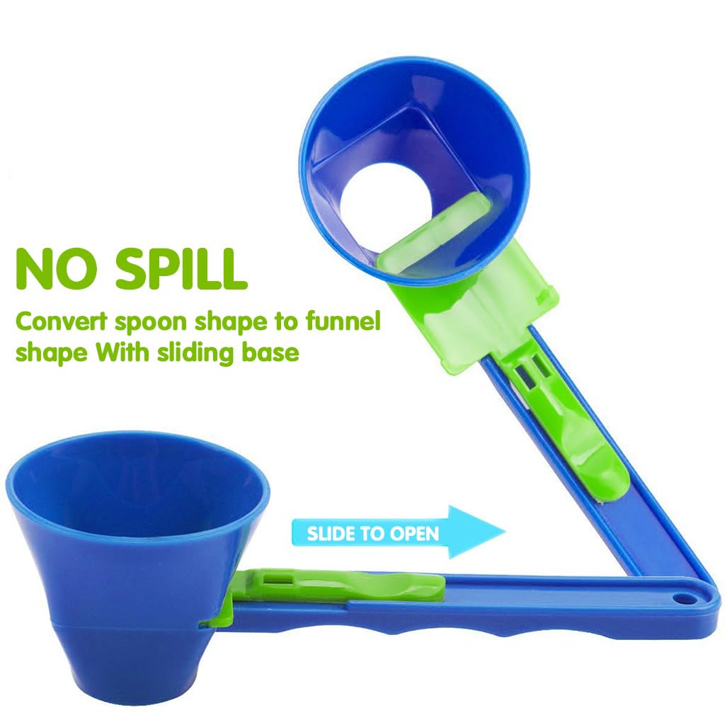 Supvox Protein Powder Funnel Scoops for Shaker Bottles with Dual Function Design | 4 Pcs BPA Free Set