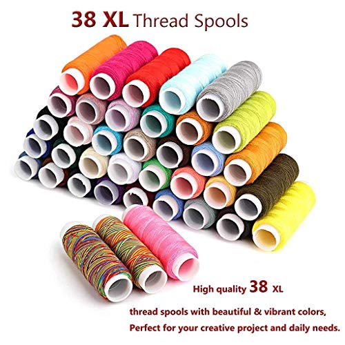 HASTHIP 183PCS Handy Sewing Kit Bundle with with 38 XL Thread, All-in-One Portable Sewing Kit with Scissors Thread Needles Tape Measure Carrying Case and Accessories