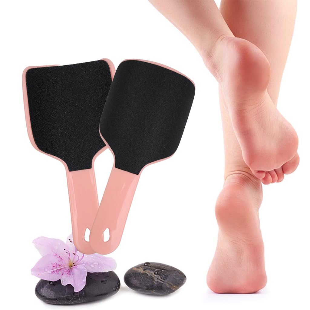 MAYCREATE Foot Scrubber for Dead Skin Removal with Dual Grit U Shape Design | Pink Pedicure Tool