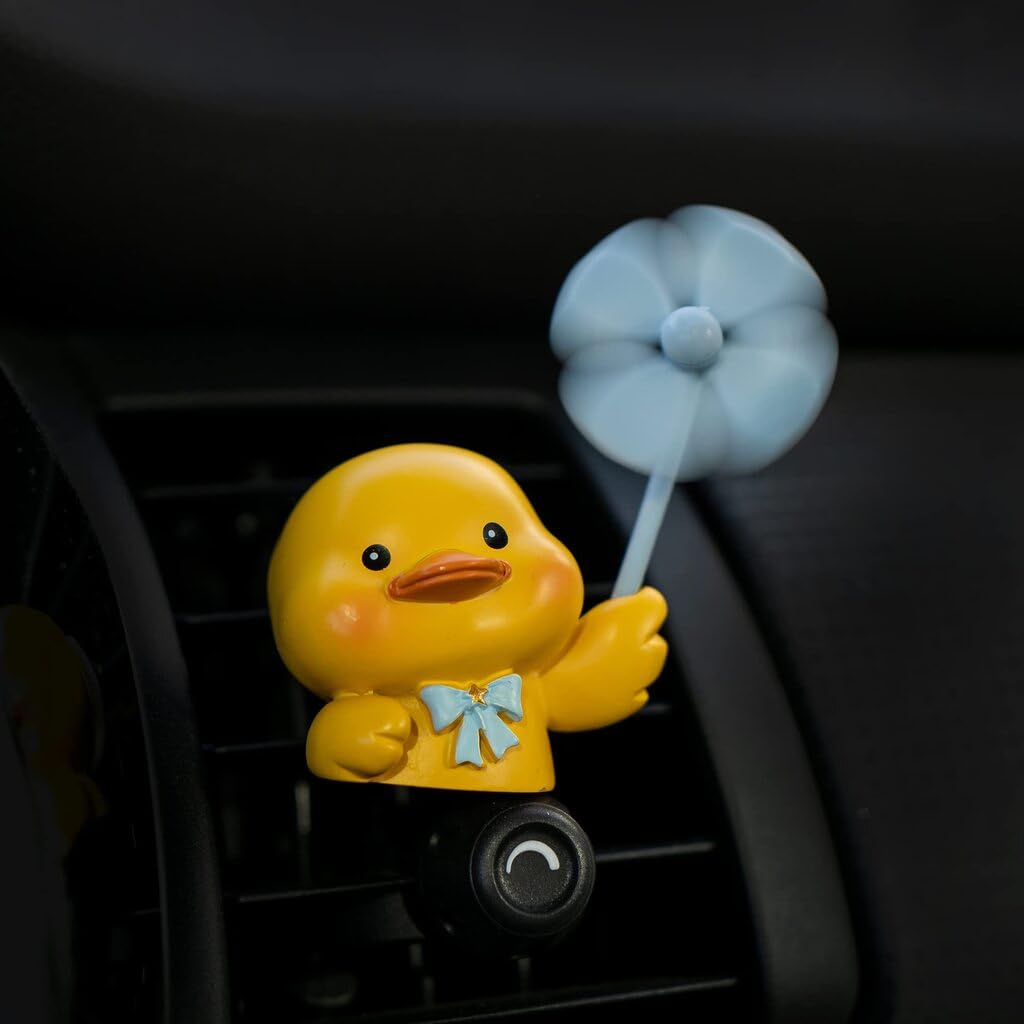 ZIBUYU Cartoon Car Dashboard Decoration for Air Vent with Resin Duck Diffuser | Unscented Customizable Gift