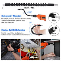 ZIBUYU® 21 pcs Flexible Drill Bit Extension Kit with 10pcs Screwdriver Bits and Drill Attachment Tools,1 by 4,3 by 8,1 by 2,Right Angle Screwdriver Drill Attachment,Universal Sockets and Adapter