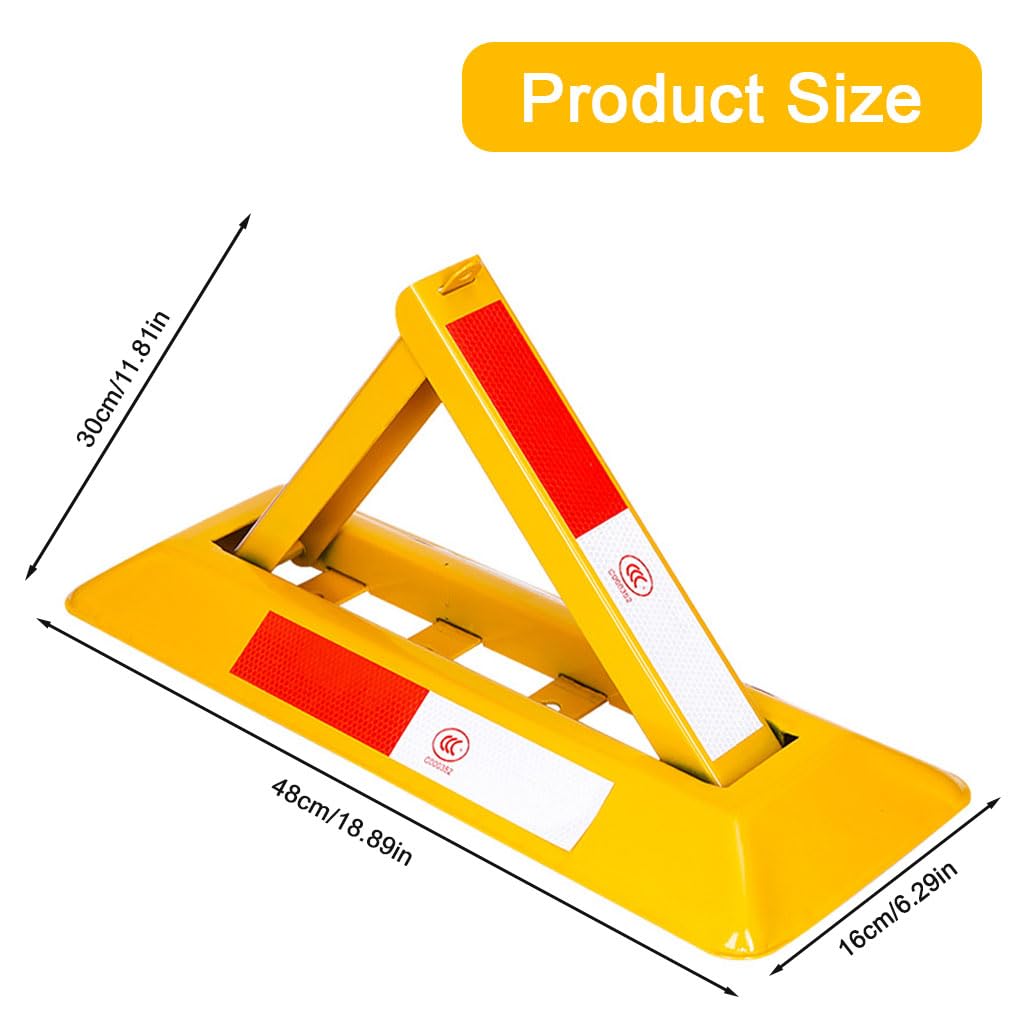 STHIRA Emergency Warning Triangle for Roadside Safety with Folding Design and Metal Frame 48x16x30cm
