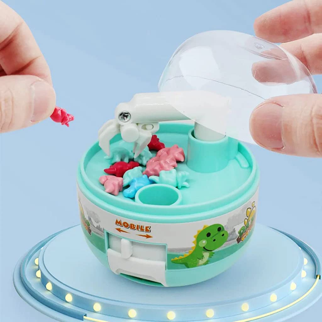 PATPAT Mini Claw Machine for Kids with 8 Dinosaur Prizes and 3 Lever Control | Green Toy Gift