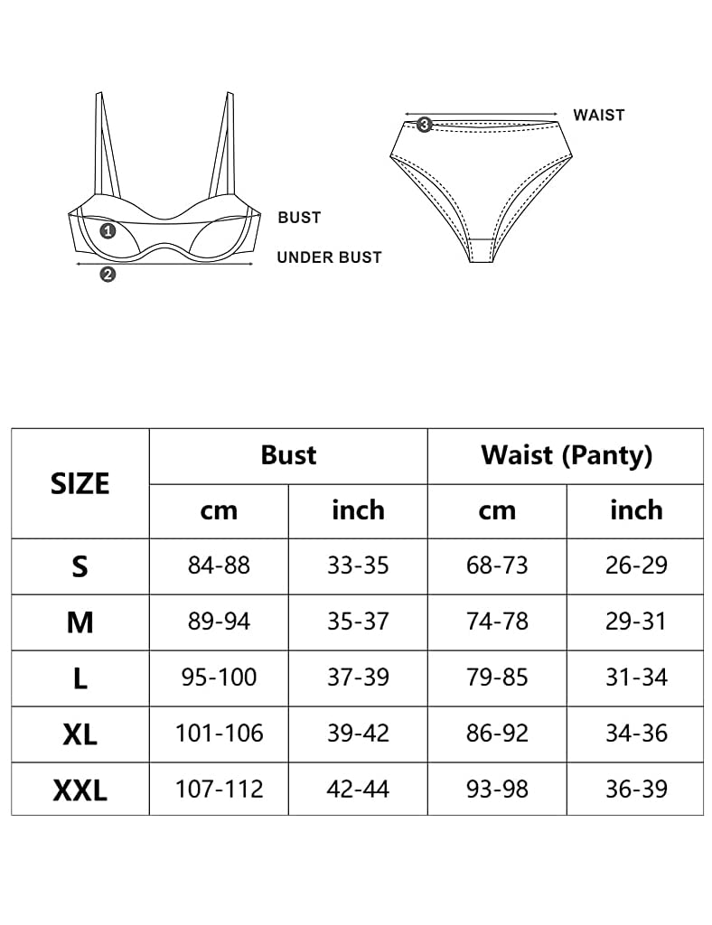 Zibuyu Lingerie Set for Women with Lace Bra Underwear and Garter | Ideal for Honeymoon Nights