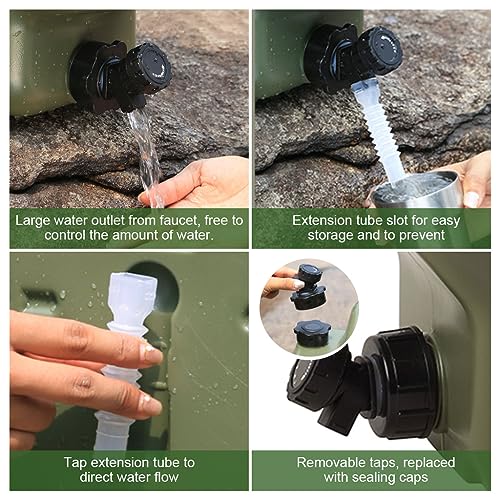 Optifit® Camping Water Container with Easy Faucet Portable Food Grade PE BPA Free Outdoor Folding Tank for Sport Camping Riding Mountaineer Hiking 12L 2PCS