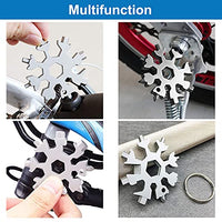 HASTHIP® 18-In-1 Snowflake Multi Tool, Stainless Steel Snowflake Bottle Opener/Flat Phillips Screwdriver Kit/Wrench, All In One Snow Flake Tool For Outdoor Camping Daily, Great Christmas Gift