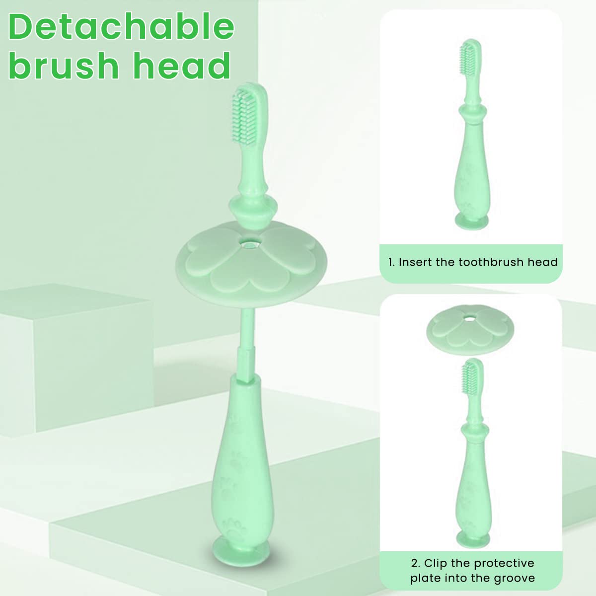 SNOWIE SOFT Baby Toothbrush for 0–2 Years with 3 Switchable Heads and Soft Silicone Shield | Includes Tongue Cleaner and Storage Box