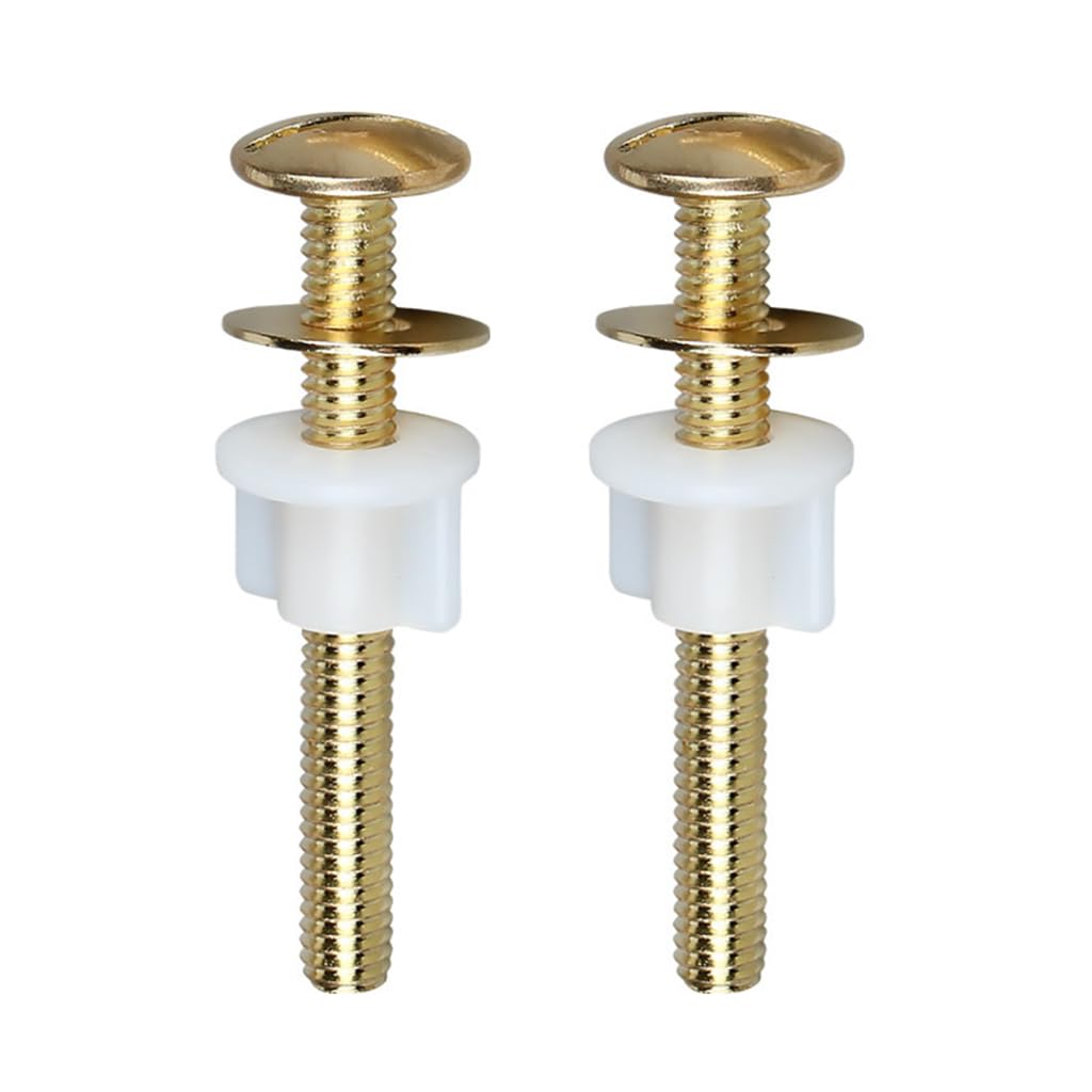 Serplex® 2Pcs Toilet Seat Screws, Steel Toilet Seat Bolts Screws Set Heavy Duty Toilet Seat Fastener with Plastic Nuts and Metal Washers, Toilet Hardware Replacement for Top Mount Toilet Seat Hinges