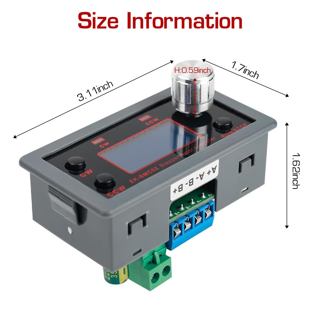 Serplex Stepper Motor Driver Controller Board for NEMA 17 and 23 featuring Dual Rotation Control and LCD Display | 2 PCS