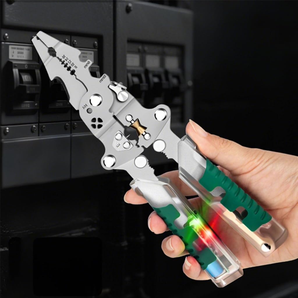 Serplex Multi Wire Stripper for Electrician Repairs with Circuit Test Function and Anti Slip Handle