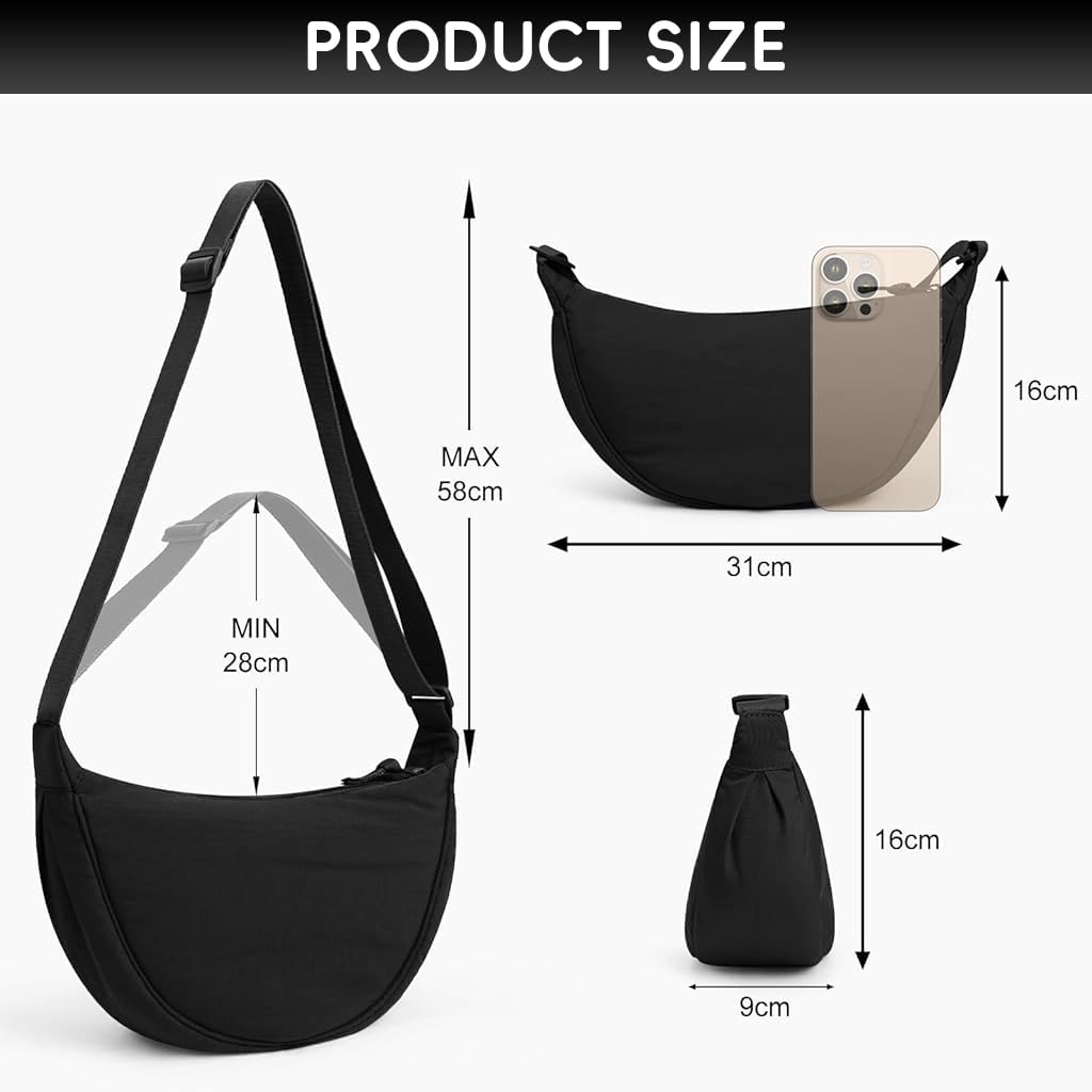 GUSTAVE Crossbody Bag for Travel with Adjustable Strap and 33x10x17cm Compact Design | Water‑Resistant Nylon Unisex Shoulder Style