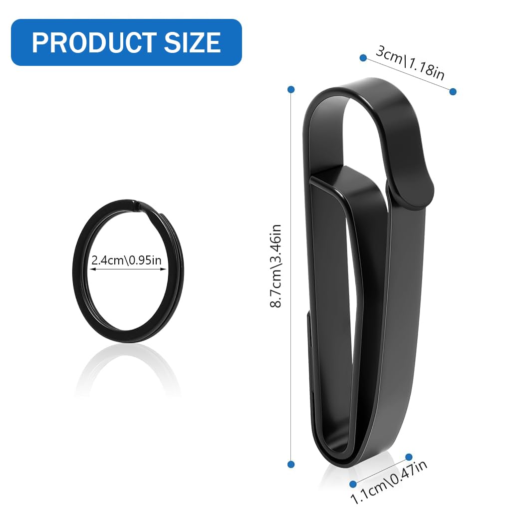 Proberos Belt Keyring Buckle with 2 Rings featuring Quick Release Mechanism & 304 Stainless Steel | Ideal for Belts Bags and Backpacks