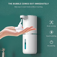 HANNEA® Auto Foaming Soap Dispenser for Bathroom, 380ml Automatic Soap Foamer Dispenser No-Touch Rechargeable Wall Mount Soap Foam Dispenser Hand Wash Handwash for Kitchen Office Public Area