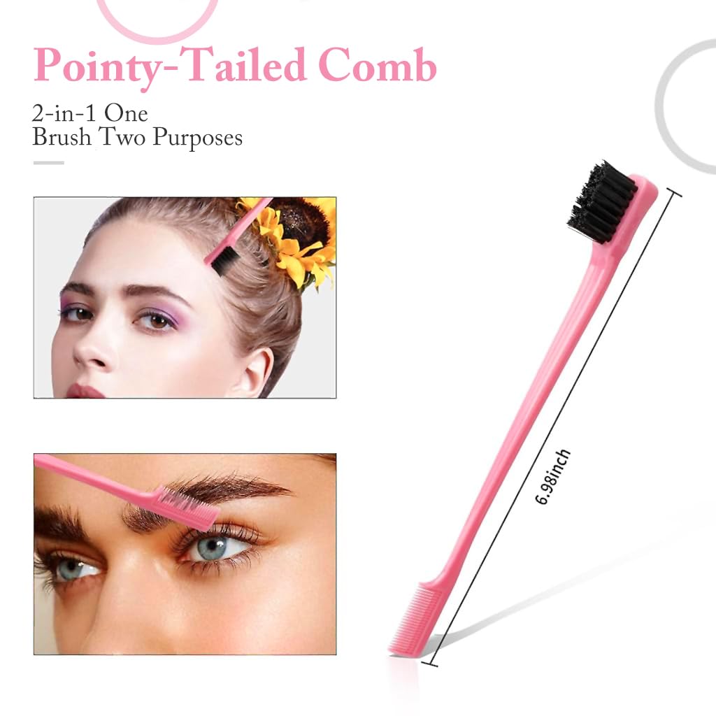 ZIBUYU Hair Brush Set for Hair Dye Application with Dual Head Brush & Pintail Comb | Ergonomic 3Pcs Styling Tools for Women