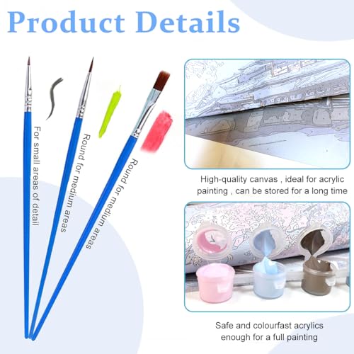 HASTHIP® Paint by Number for Adults Canvas Landscape DIY Painting Kits with Brushes and Acrylic Paint Home Wall Decor 40 x 50cm 2 PCS