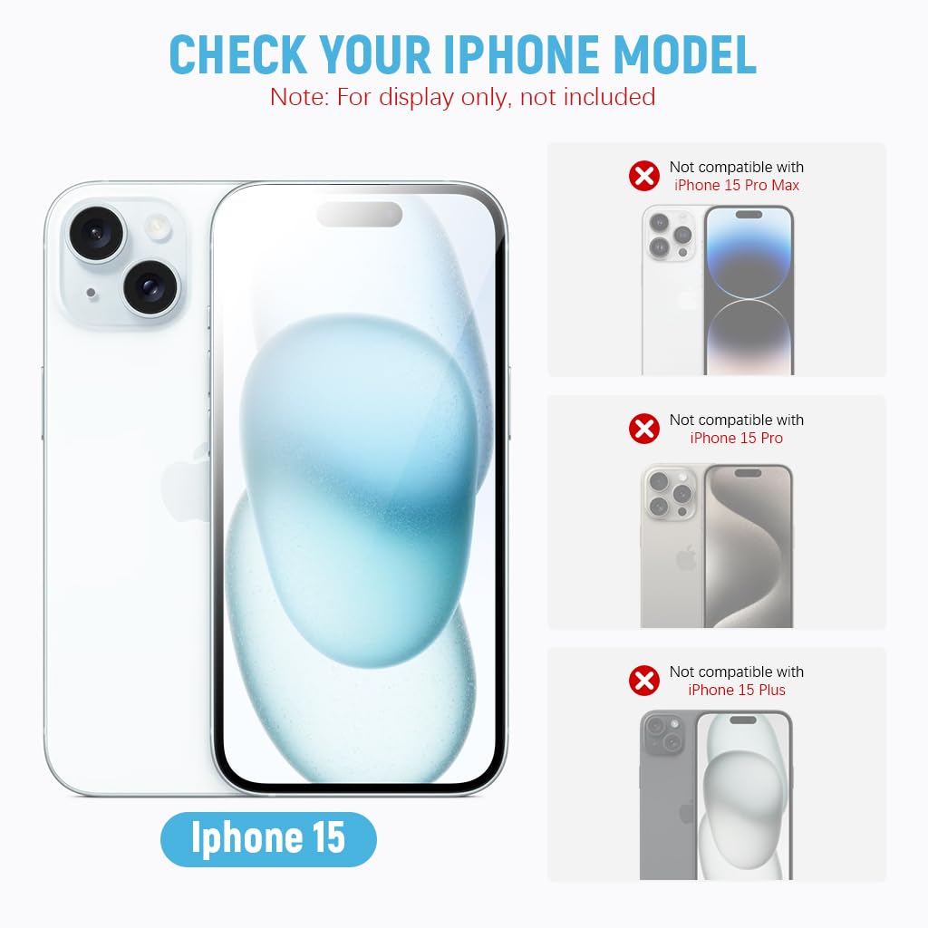 ZEITEL Privacy Screen Protector for iPhone 15 6.1 in with 9H Tempered Glass and Auto Alignment | 2 Step Bubble Free Installation