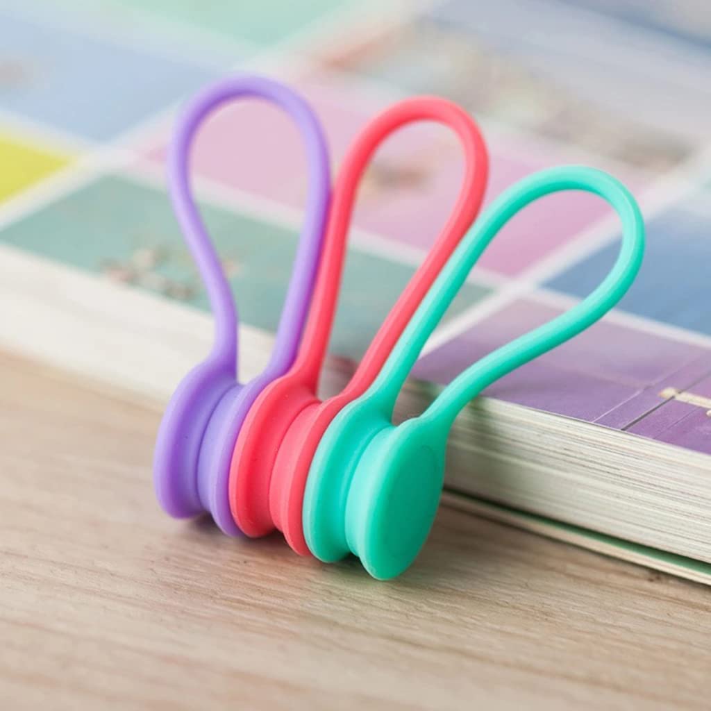 ZIBUYU Cable Organizer for Desk featuring Powerful Magnetic Catch and 9PCS Silicone Ties