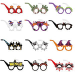 PATPAT® 12Pcs Halloween Paper Eyeglasses, Halloween Decorations Paper Glasses for Kids Adults, Photobooth Props Halloween Dress Up, Halloween Party Favor Glasses for Kids Party Supplies Halloween Mask