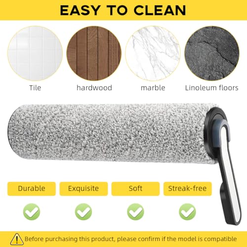 HASTHIP® Replacement Brush Roll HEPA Filters for Tineco Wet Dry Vacuum Includes 12PCS Soft Microfiber Use Roll and 4PCS Filters for S3 F3 S5 3.0 2.0 2.0slim