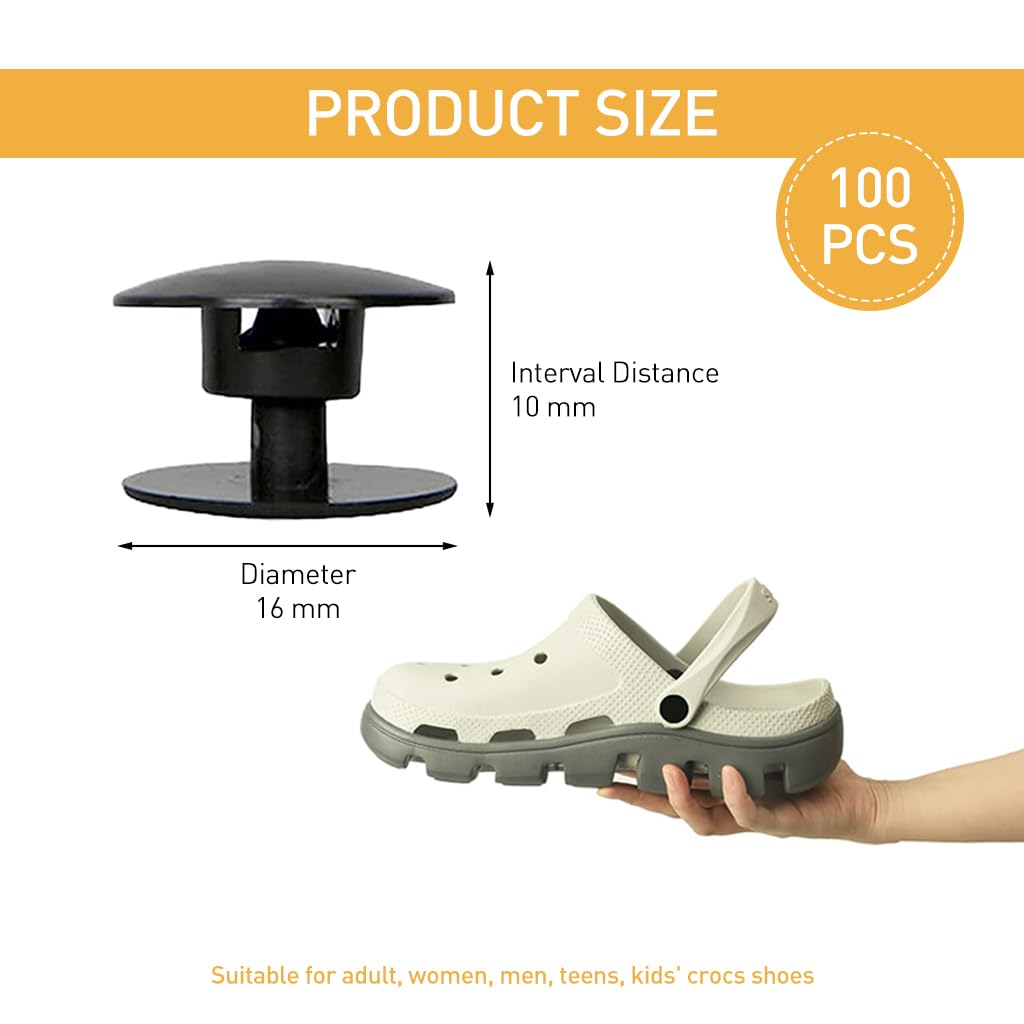 ZIBUYU Replacement Rivets for Crocs Shoes Strap Repair with Resin Fastener Buttons 100 pcs