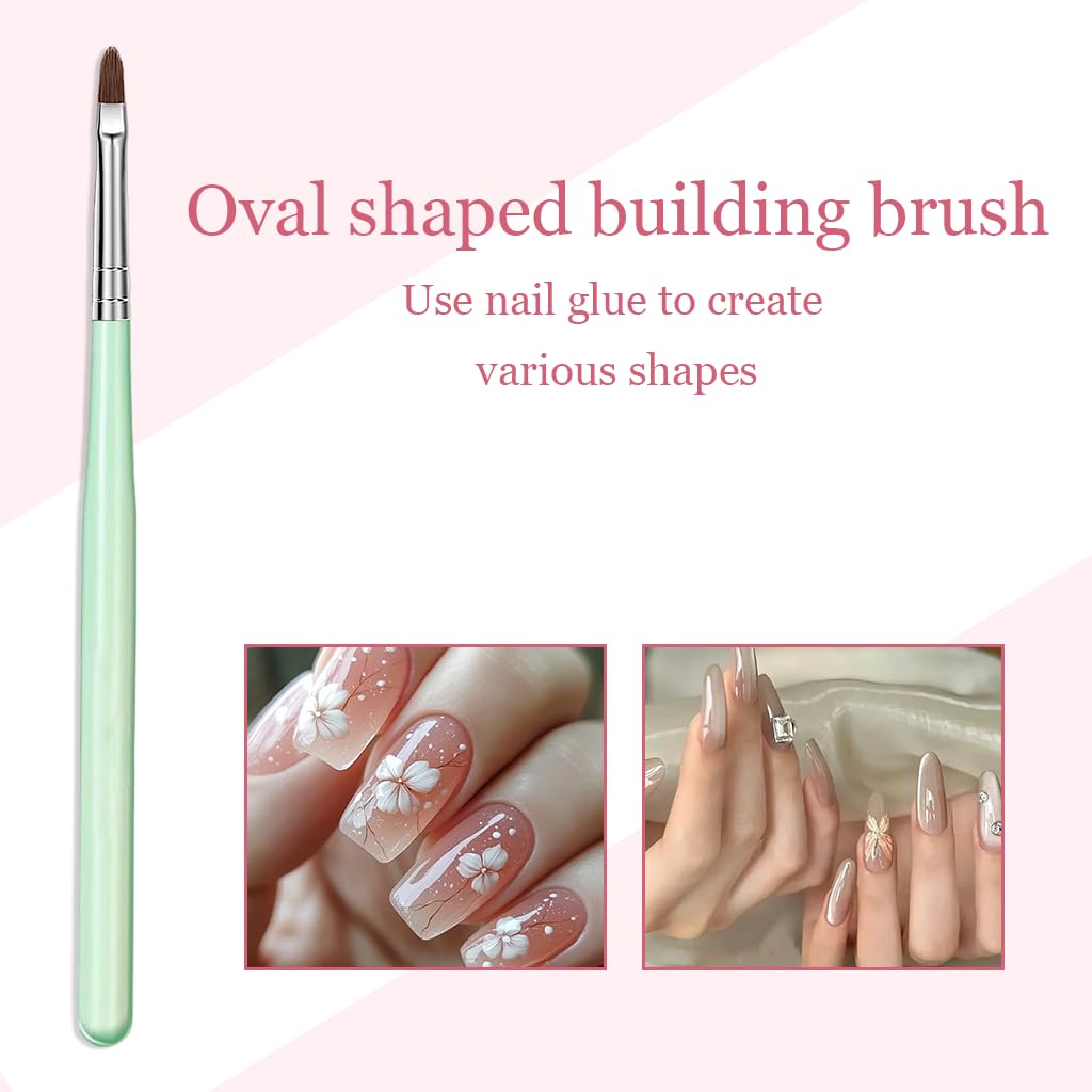 MAYCREATE Nail Art Brush Set for Acrylic Gel Nails with 2-in-1 Striping & Dotting Tool | 6-Piece Detailing Kit