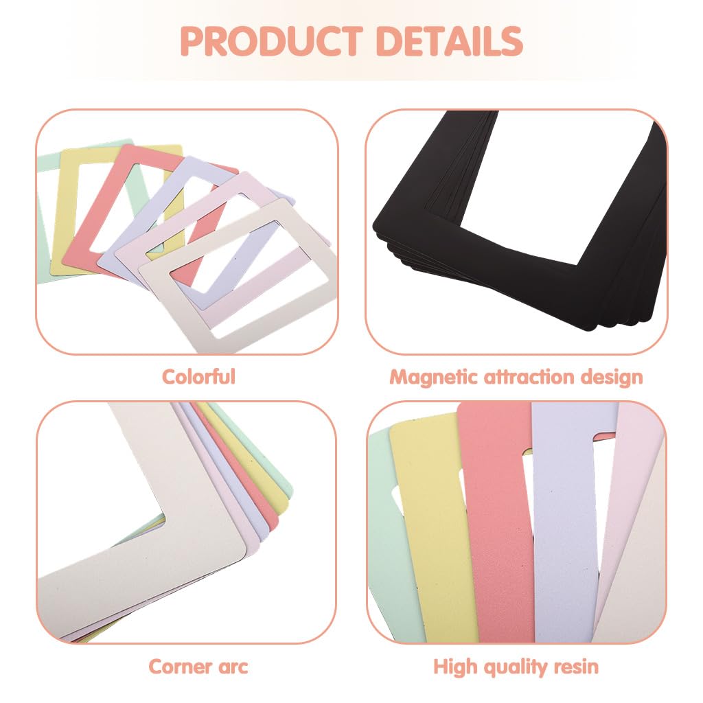 HASTHIP Magnetic Photo Display for Fridge with Full Magnetic Backing 6Pcs 4.8x6.3 Frames | Reusable Photo Holder Set