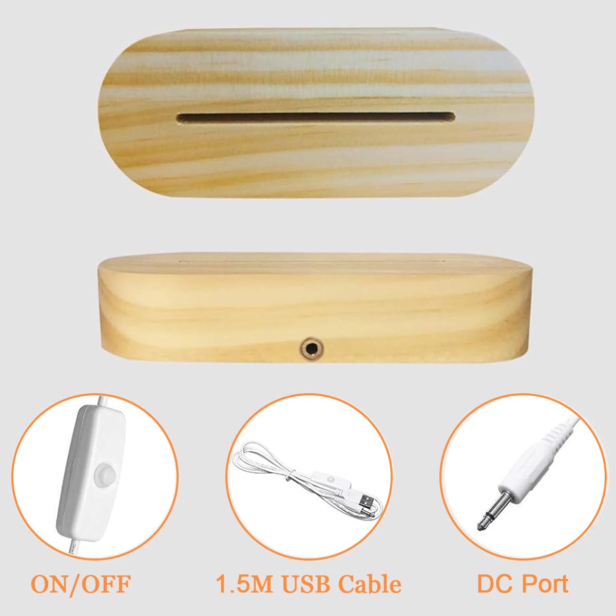 ELEPHANTBOAT LED Acrylic Night Light Board with Wooden Base for Best Friend Gift | Warm Glow Desk Decor