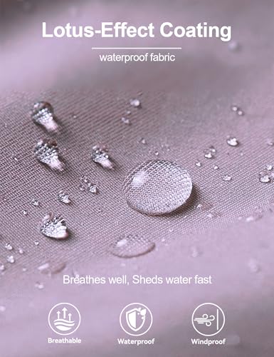 Venzina® Women's 3-in-1 Waterproof Windproof Jacket with Detachable Fleece Liner for Winter, Hiking, Travel & City Commute, Purple-XL