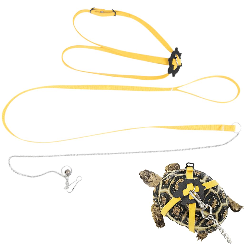 Qpets Tortoise Harness Strap for Small Turtles with 3.9ft Rope | Adjustable Synthetic Leather Lead