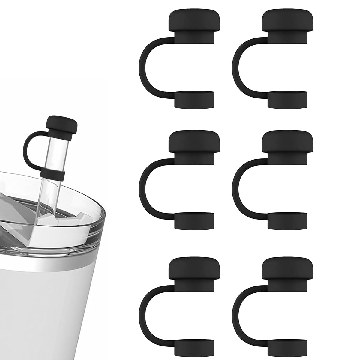 ZIBUYU Universal Straw Lid for Stanley Cups with Leakproof Sealing | 6PC BPA-Free Silicone