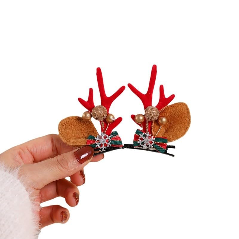 MAYCREATE® Christmas Hair Clips Reindeer Antlers Xmas Hairpins Deer Antler Hair Clip Christmas Party Accessories for Women Girls