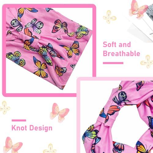 Proberos® Hair Band for Women Hairband Sweat Proof Gym Fitness Soft Wide Head Band Running Yoga Sports Bandana for Girls 3 Pack Butterfly 2 PCS