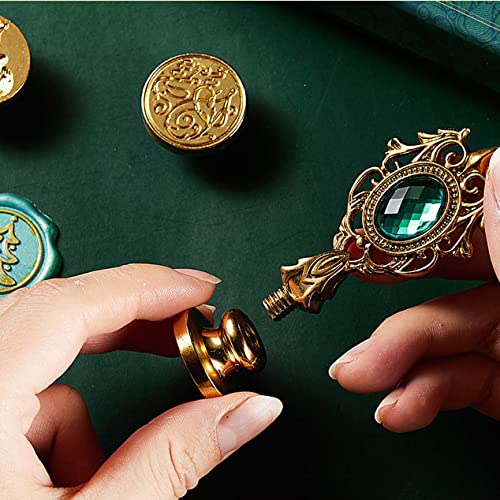 Supvox Wax Seal Stamp Kit for Invitations with 90 Wax Beads and Detachable Wooden Handle | Gift Box