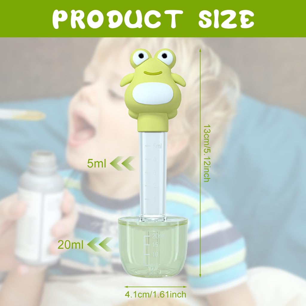ZIBUYU Baby Medicine Feeder for Infants with Frog-Shaped Silicone Dispenser | Green
