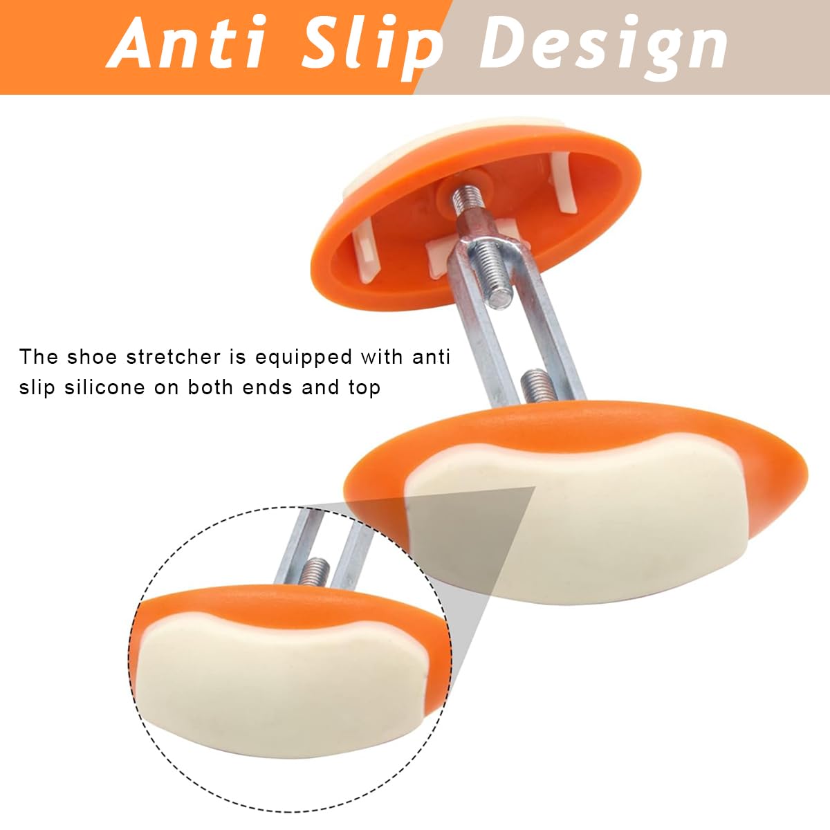 MAYCREATE Shoe Stretchers for Women featuring Dual Head Arch Braces and 7–11cm Width Adjustment | Orange