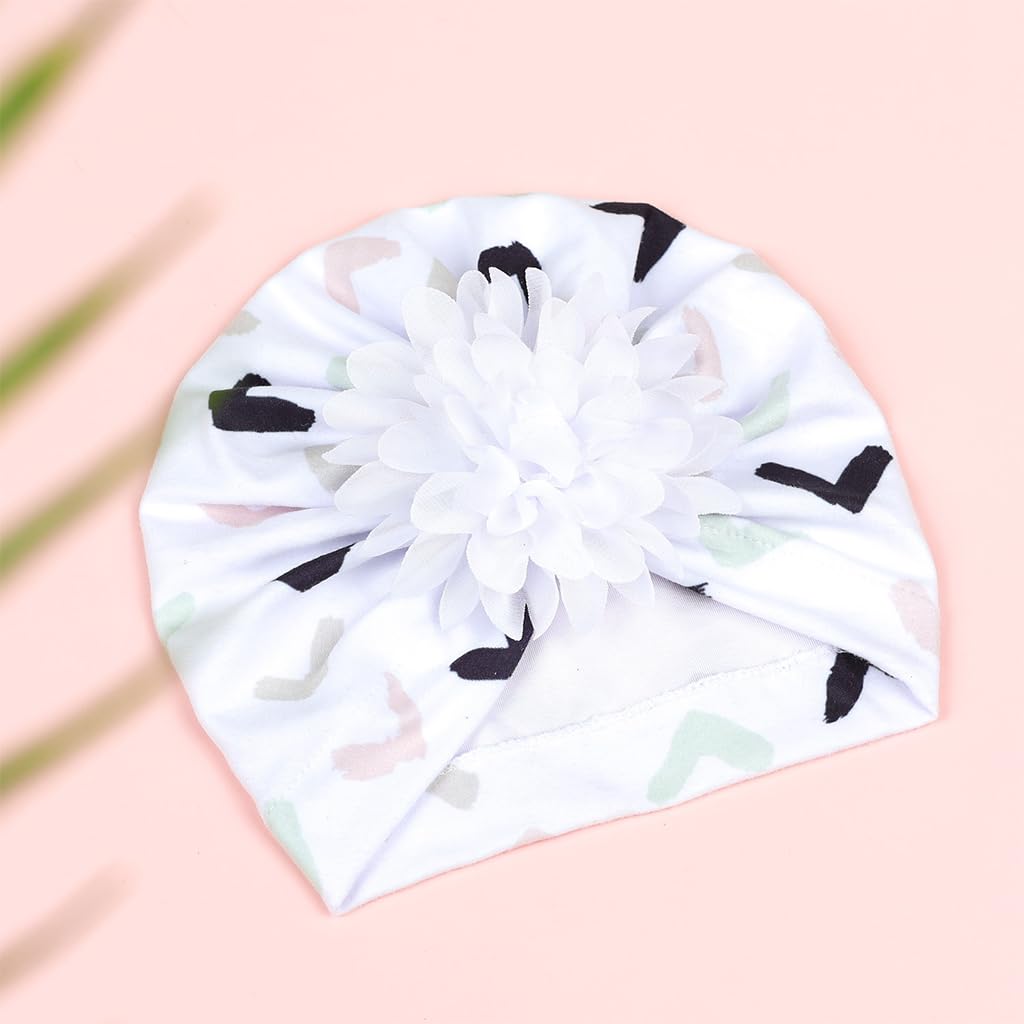 SNOWIE Soft Baby Hats Set for Winter with Stretchy 19x18 cm Fit and Multicolor 3Pcs | Warm Beanie for Girls 0–12 Months